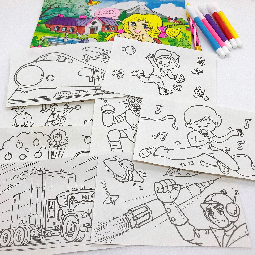 当時風なぬり絵イラスト